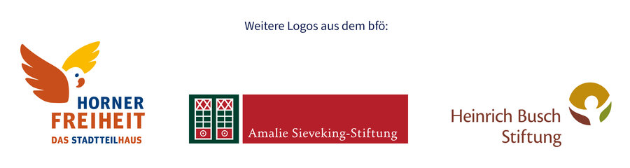 3 Logos: Horner Freiheit, Amalie Sieveking-Stiftung, Heinrich Busch Stiftung