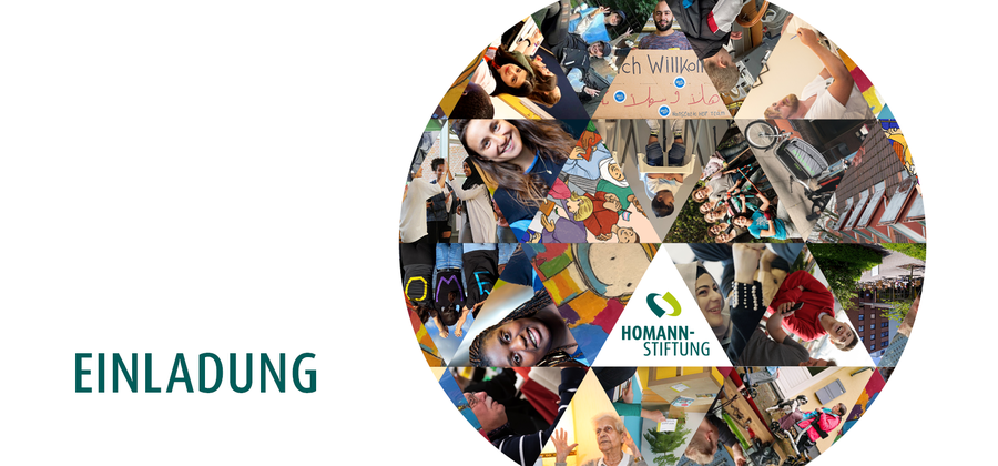 Cover einer Einladungskarte mit einem Foto-Mosaik